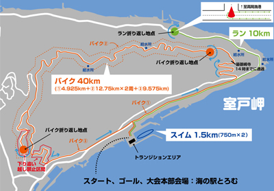 室戸ジオパークトライアスロン マップ