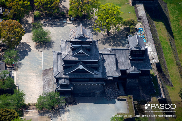 熊本城の被災状況 熊本城の被災状況写真提供：株式会社パスコ